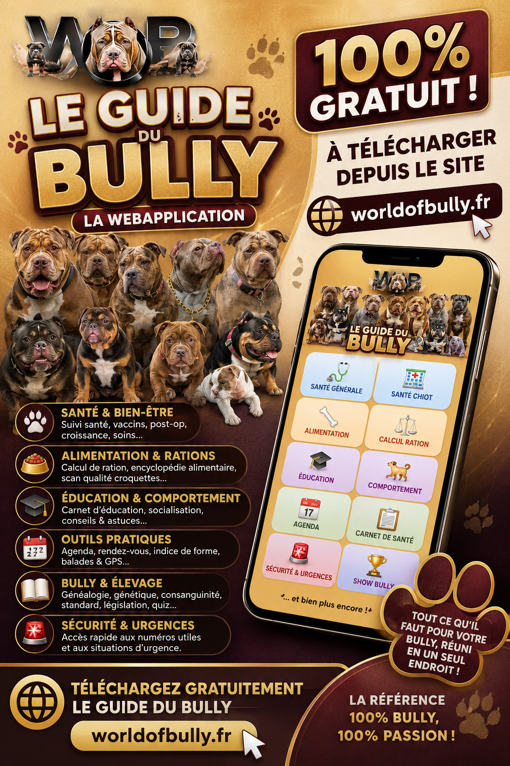 Affiche de présentation de l'application Le Guide du Bully par World of Bully